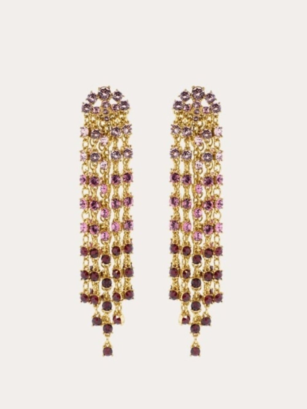 oscar de la renta CRYSTAL CASCADE EARRINGS